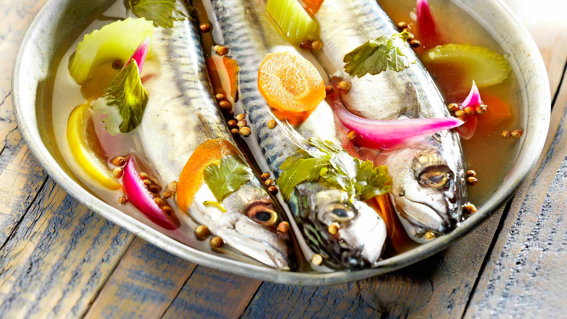 Maquereaux marinés au vin blanc